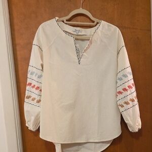 NEW Madewell Embroidered Blouse S